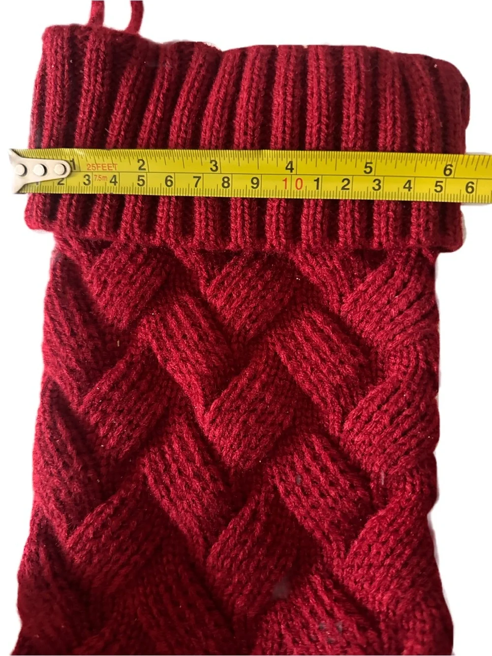 Cable Knit Christmas Stockings Holiday Mantel Decor Rustic Farmhouse Set 5